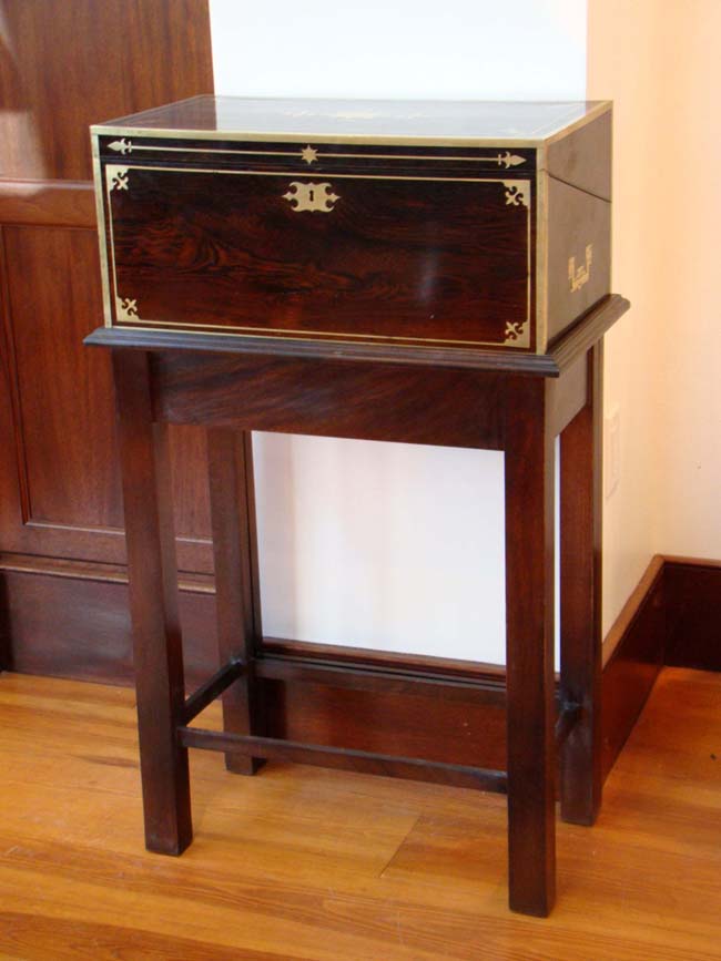A Fabulous English Brass Mounted Rosewood combination Writing Box and Dressing Box circa 1825 — image 10